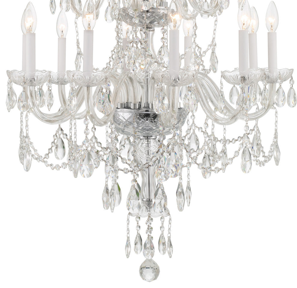 Traditional Crystal 15-Light Polished Chrome Chandelier