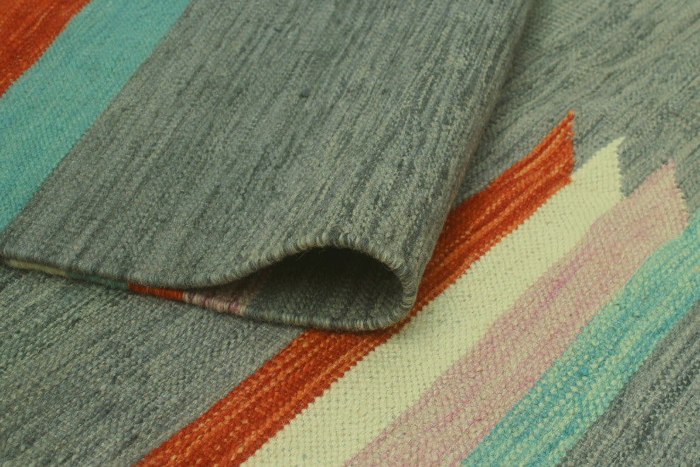 Winchester Kilim Edison Light Blue/Gray Rug, 6'8x9'9