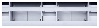 Geneva Transitional Glossy White 84" Double Vanity with 36" Led Mirrors, no Top