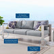 Lounge Sofa, Aluminum, Metal, Silver Gray, Modern, Outdoor Patio Bistro