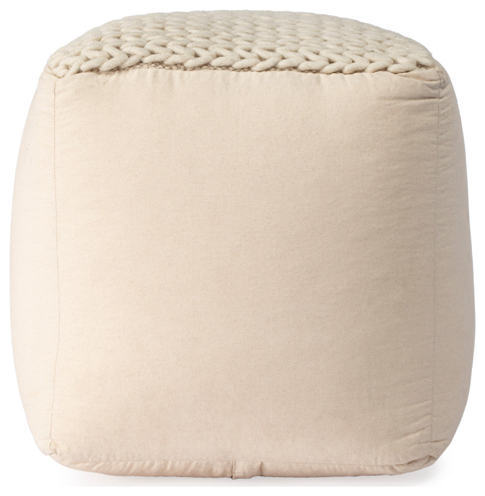 Fernandos Woven Cream Pouffe