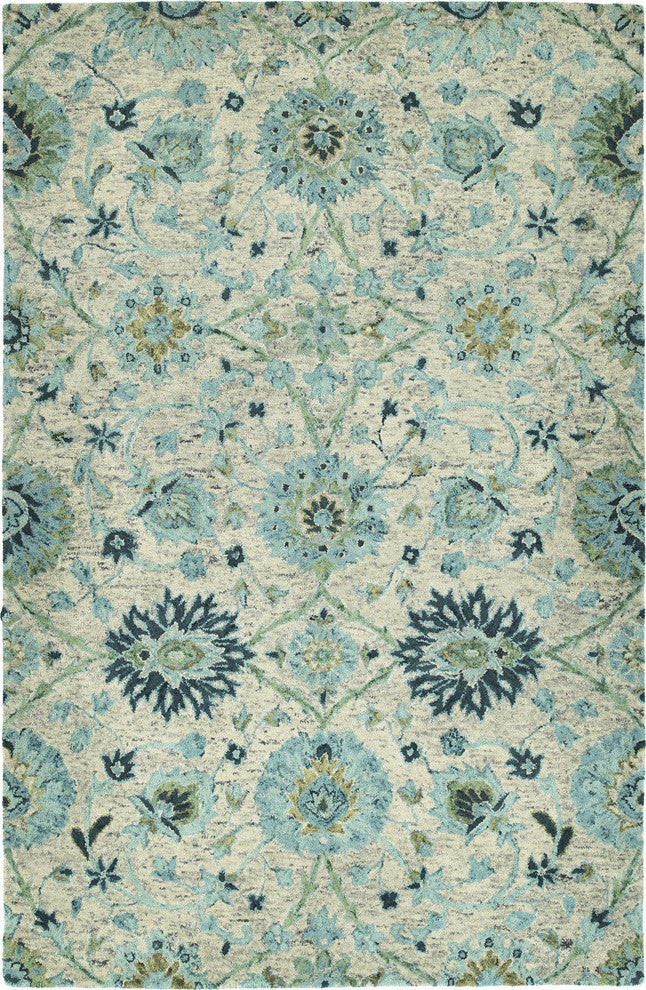 Kaleen Chancellor Hand-Tufted Indoor Area Rug, Turquoise, 9'x12'