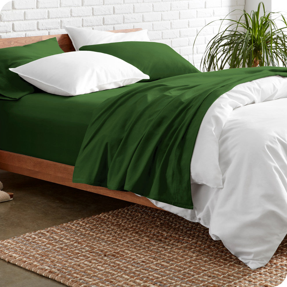 Bare Home 1800 Microfiber Sheet Set, Forest Green, Queen