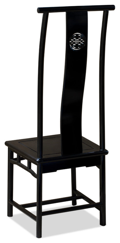 Black Rosewood Ming Chinese Longevity Tall Chair