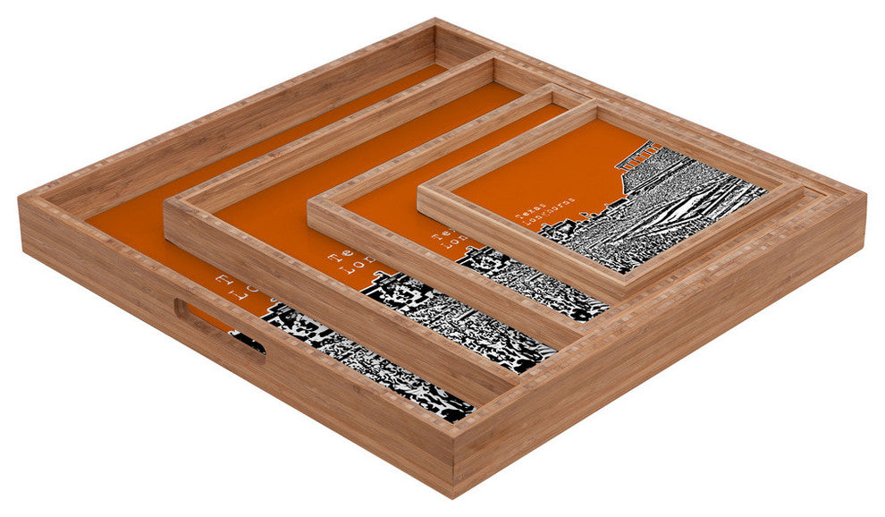 Deny Designs Bird Ave Texas Longhorns Orange Square Tray