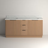 Kathryn Bathroom Vanity, Light Oak, 72", Double Sink, Freestanding