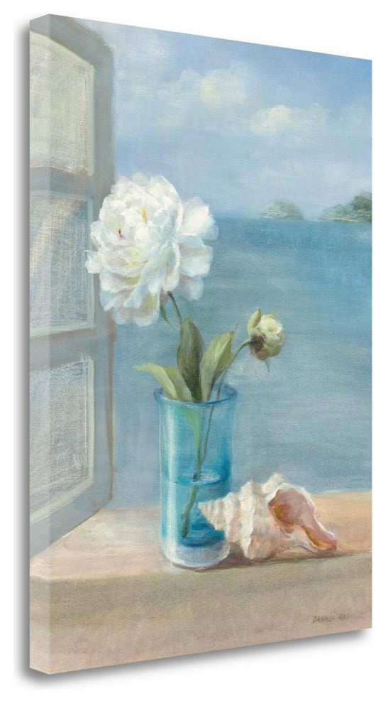 "Coastal Florals I" By Danhui Nai, Giclee Print on Gallery Wrap Canvas