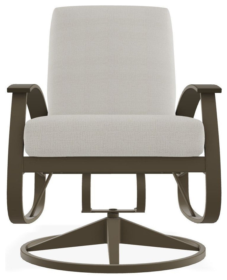 Belle Isle Cushion Outdoor Swivel Rocker, Grasscloth Buff/Beachwood