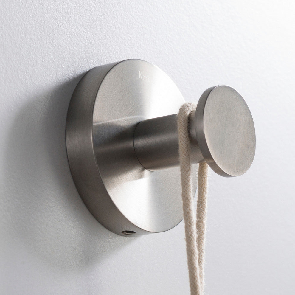 Elie Bathroom Robe and Towel Hook, Brushed Nickel