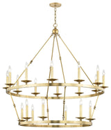 Allendale 20 Light Chandelier, Aged Brass Finish