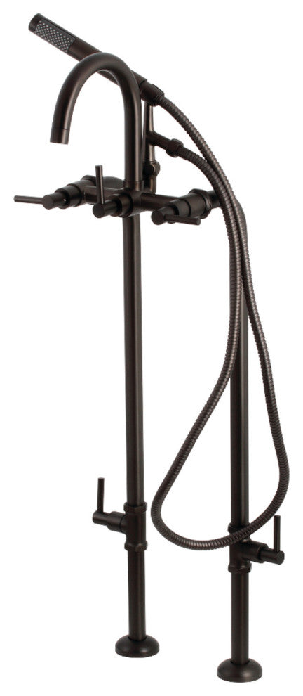CCK8105DL Freestanding Tub Faucet and Supply Line, Stop Valve, Oil Rubbed Bronze