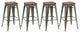 Terry Metal and Wood Bar Stools, Set of 4, 30"