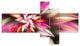 Exotic Red Fractal Spiral Flower, Abstract Canvas Art Print, 60"x32", 5 panels