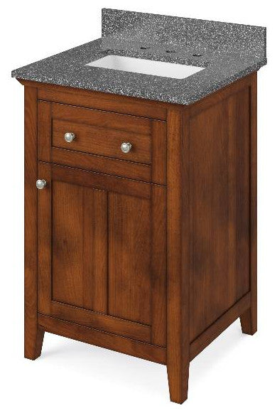 Chatham Traditional 24" Chocolate Single Sink Vanity, Boulder Cultured Marble Va