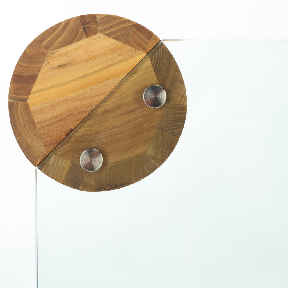 Safavieh Couture Robbie Square Glass Coffee Table, Natural