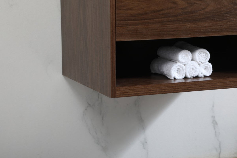 Rabi Single Bathroom Vanity, Walnut, 24"