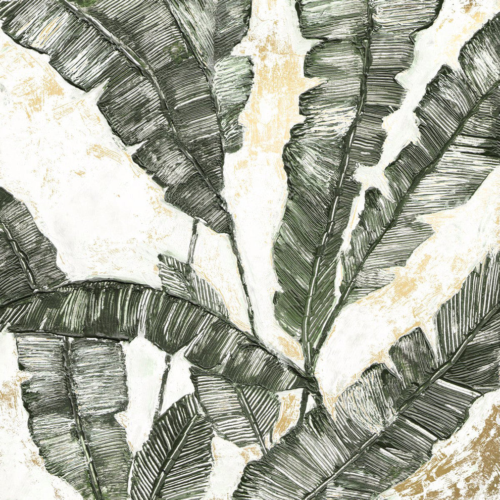 "Green Leaf II" Painting Print on Wrapped Canvas, 40"x40"