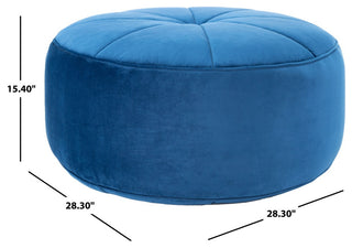Safavieh Amais Round Ottoman, Navy