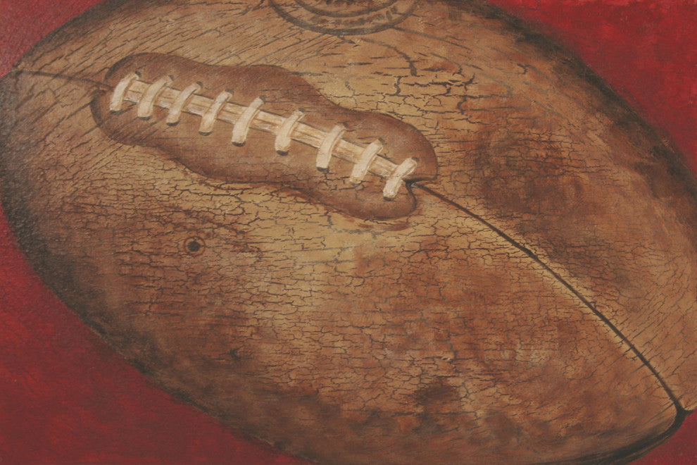 Marmont Hill, "Crackle Football" by Reesa Qualia Print on Wrapped Canvas, 36x24