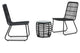 vidaXL 3 Piece Bistro Set Poly Rattan Black