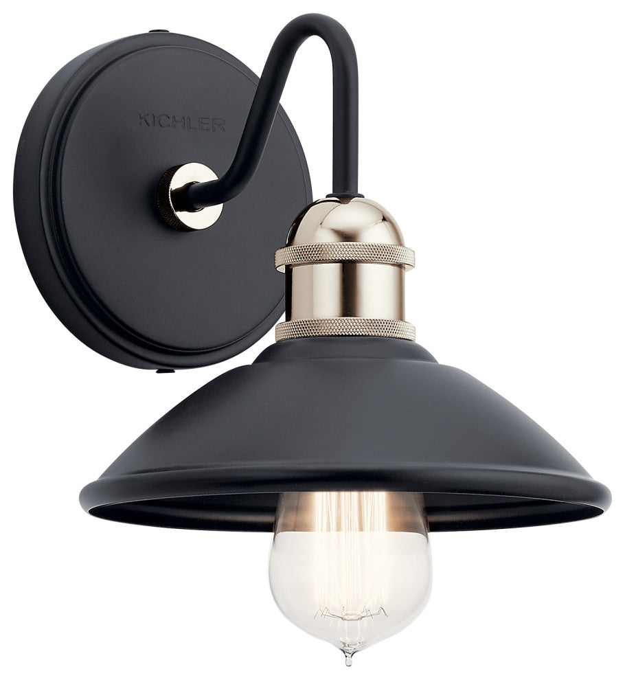 Kichler 45943BK One Light Wall Sconce, Black Finish