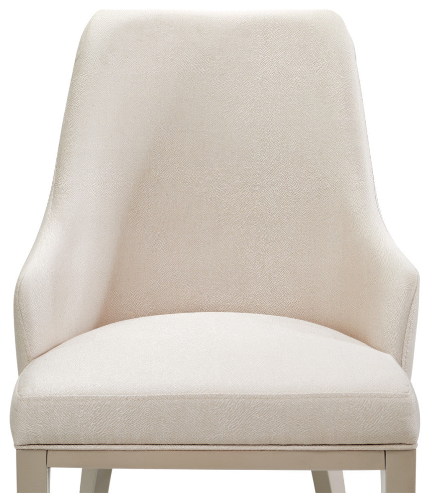 Carmela Dining Arm Chair, Set of 2, Shimmer Ivory