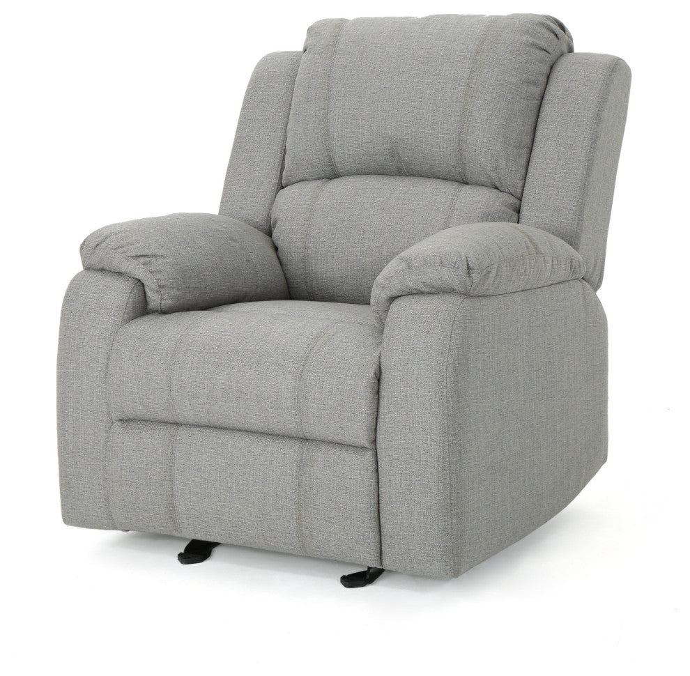 GDF Studio Scarlett Classic Fabric Gliding Recliner Chair, Gray