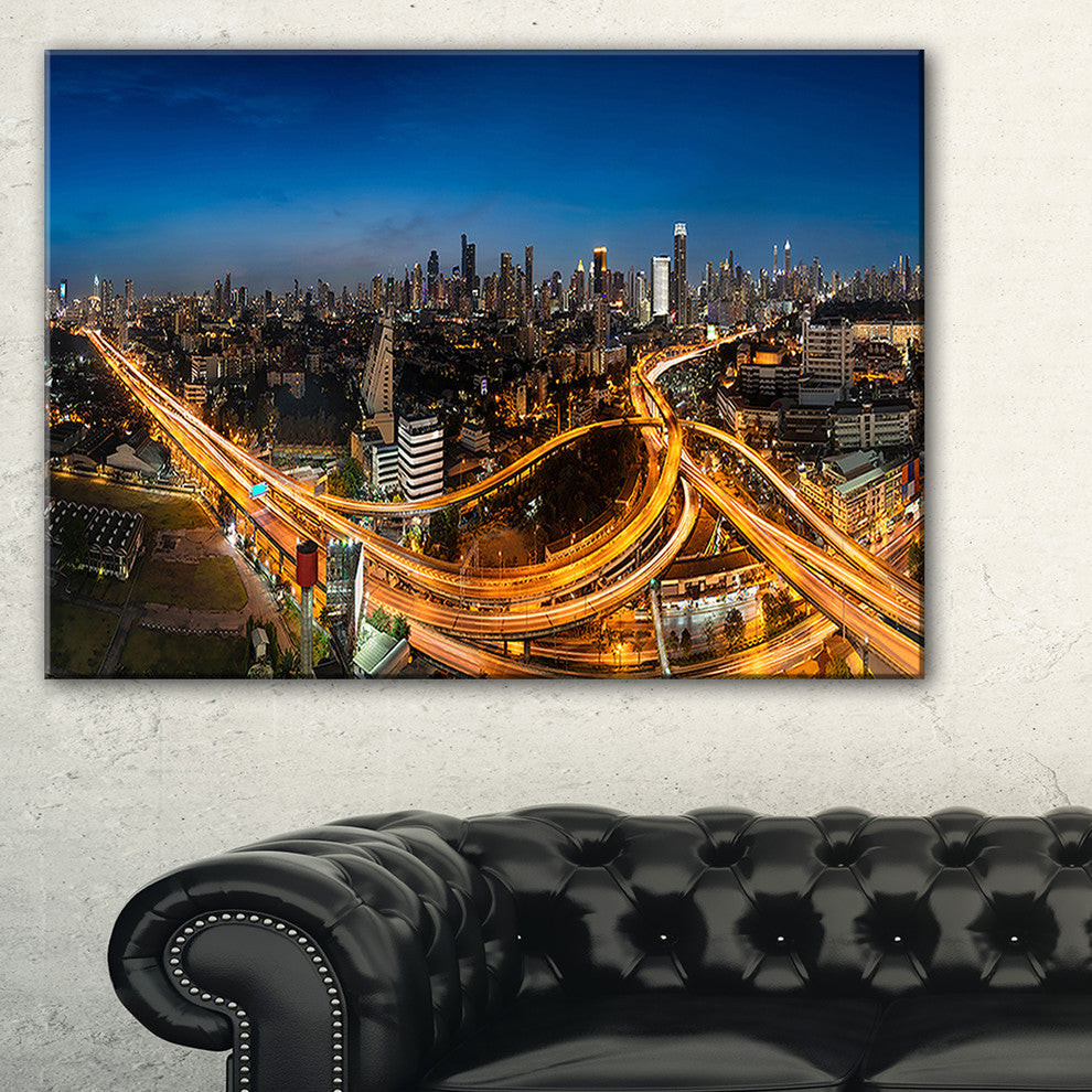 "Highway and Main Traffic Bangkok" Canvas Print32"x16"