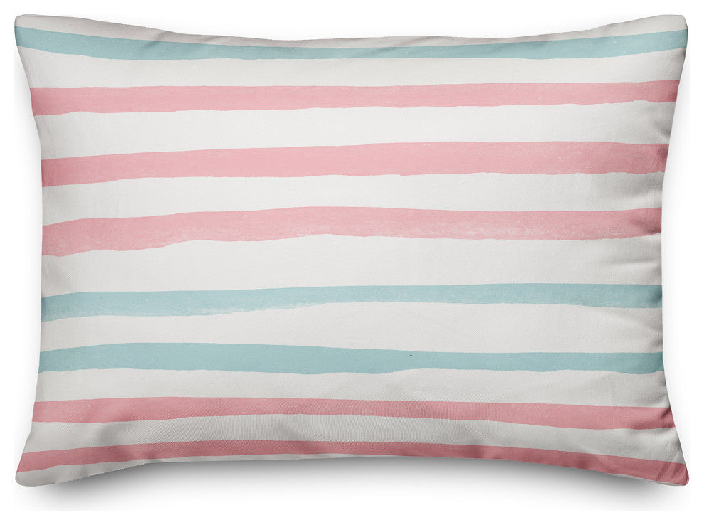 Watercolor Stripes 14x20 Lumbar Pillow