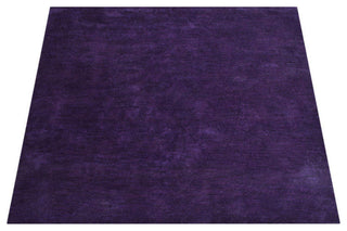 Hand Knotted Loom Silk Area Rug Solid Purple