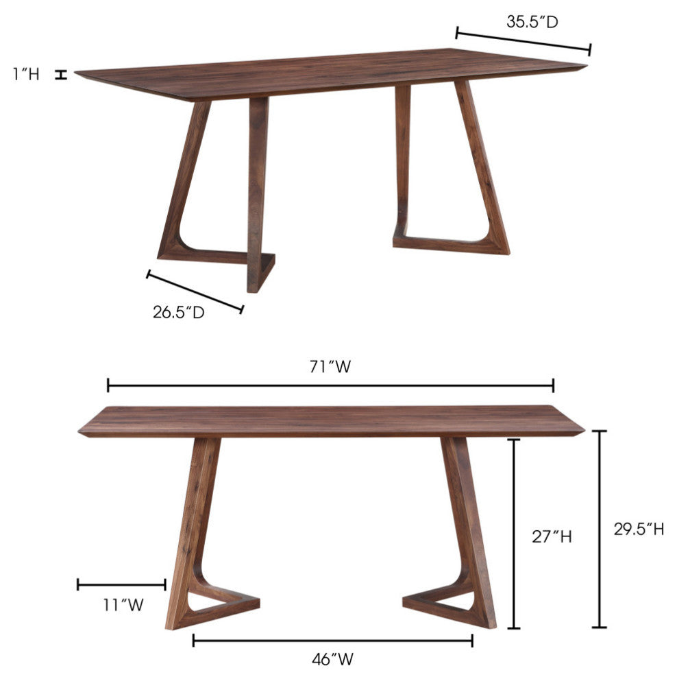 Godenza Dining Table Rectangular, Walnut