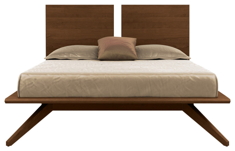 Copeland Astrid Bed With 2 Headboard Panels, Saddle Cherry, King