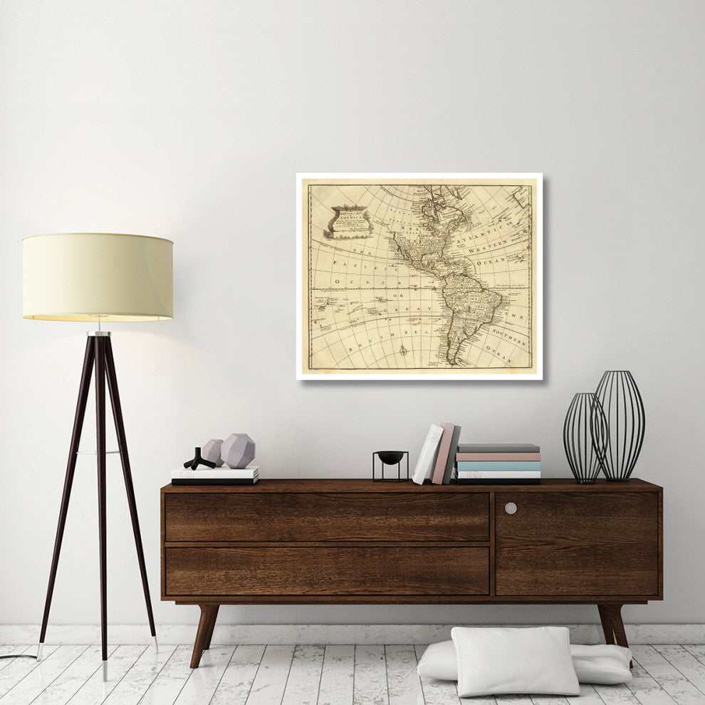 "America, 1747" Digital Paper Print by Emanuel Bowen, 42"x35"