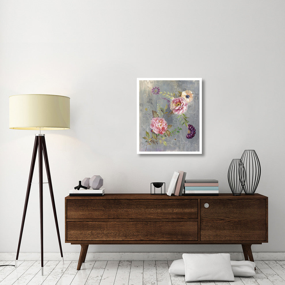 "Peonies and Paisley" Digital Paper Print by Danhui Nai, 28"x32"