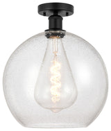 Innovations 616-1F-BK-G124-12 1 Light Semi-Flush Mount, Matte Black