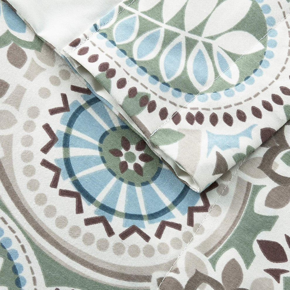 Paisley Prism 50" x 15" Lined Arch Valance, Latte