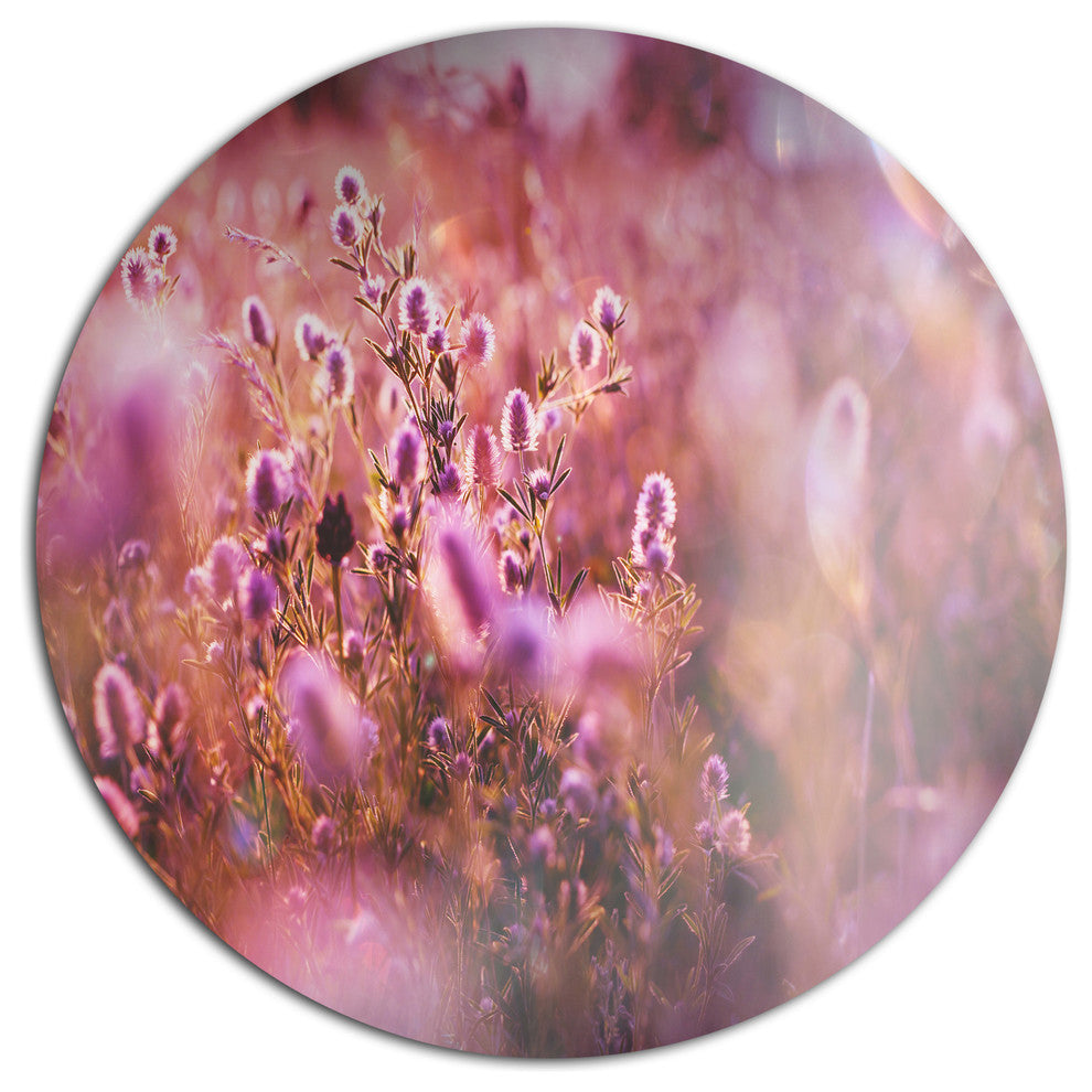 Beautiful Summer Little Flowers, Floral Large Disc Metal Wall Art, 36"