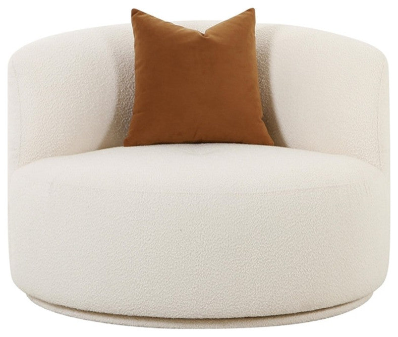 Fickle Cream Boucle Swivel Chair