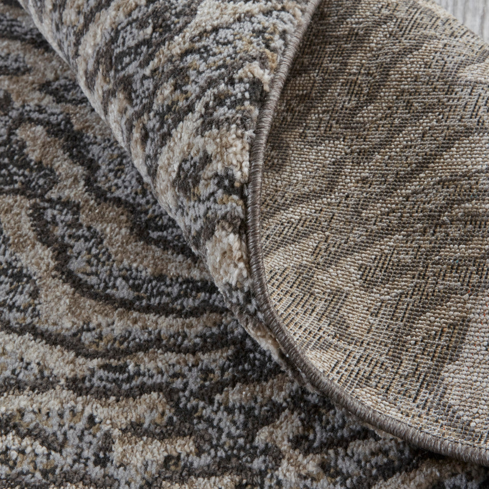 Weave & Wander Kayden Beige/Charcoal Gray Rug, 6'-7" X 9'-6"