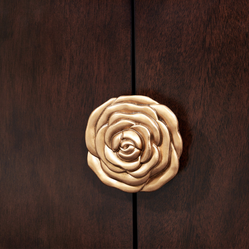 Camellia Field Media Cabinet, Warm Pecan