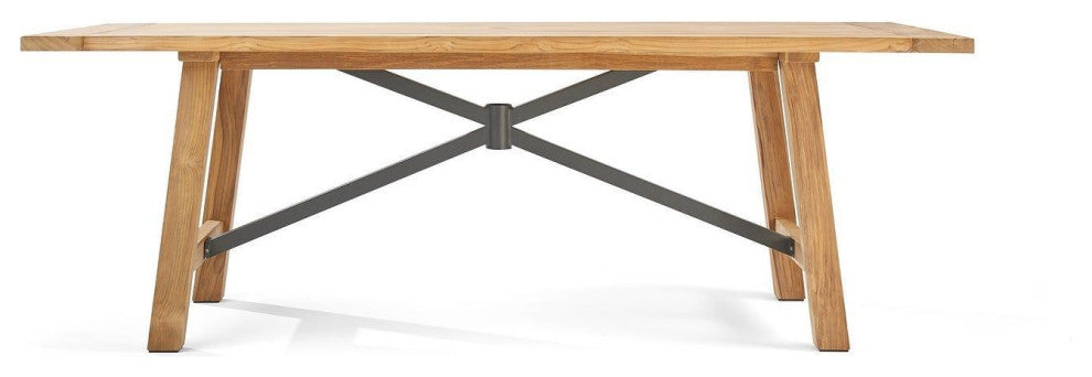 Truss 39" x 84" Rectangular Dining Table, Natural Teak
