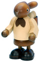 Christian Ulbricht Ornament- Girl Bunny With Backpack In Natural Wood Finish