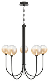 Iissa 5L 34" Black Amber Chandelier