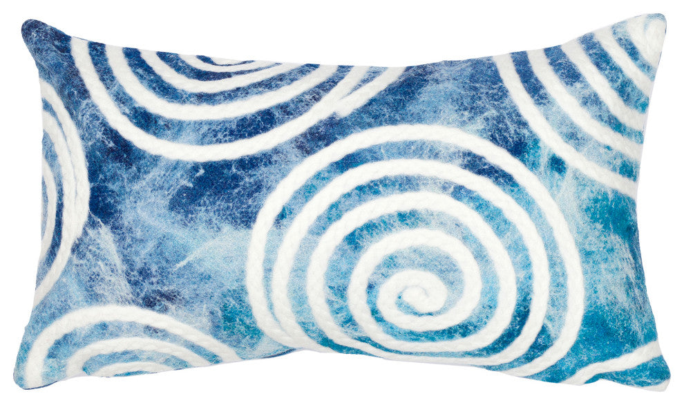 Visions IV Curl Indoor/Outdoor Pillow Blue 12"x20"