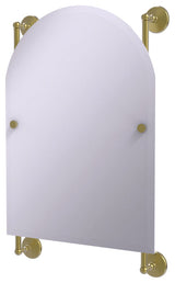 Monte Carlo Arched Top Frameless Rail Mounted Mirror, Satin Brass