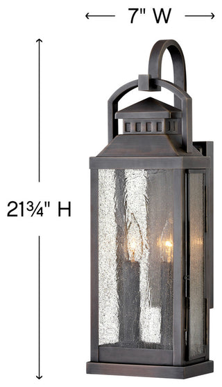 Hinkley Revere Large Wall Mount Lantern, Blackened Brass