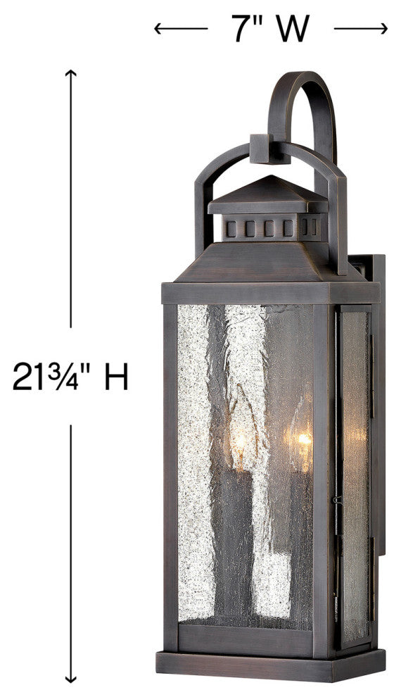 Hinkley Revere Large Wall Mount Lantern, Blackened Brass