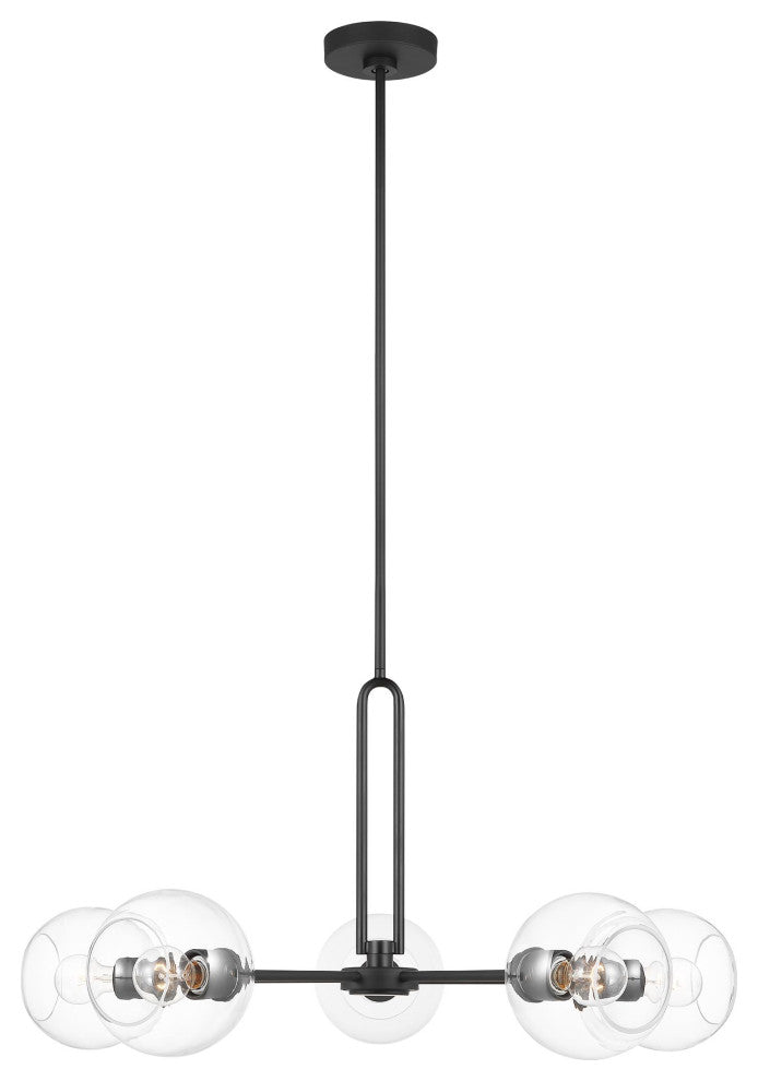 Codyn Five Light Large Chandelier, Midnight Black