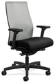 Modern Office Chair, Padded Seat With Mesh Backrest and Adjustable Arms, Fog