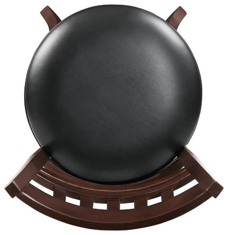 Pemberly Row Faux Leather Swivel Counter Stool in Dark Cherry